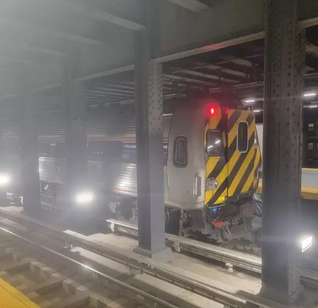 A picture of me of the metroliner car in NY Penn